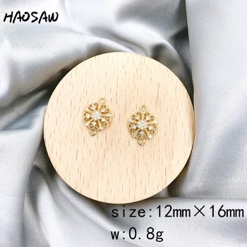 HAOSAW 12*16 4бр/Лот Cooper Метал/Кристал/Multi Colors/Hand Made САМ Charms/Classic/Earring Jewelry/Earring Connect