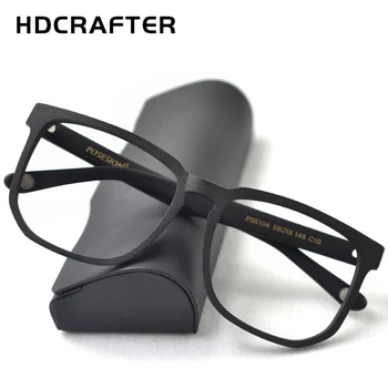 HDCRAFTER на жените и мъжете стари ретро дървени очила рамка извънгабаритни оптични очила рамки за предписване на лещи за очила