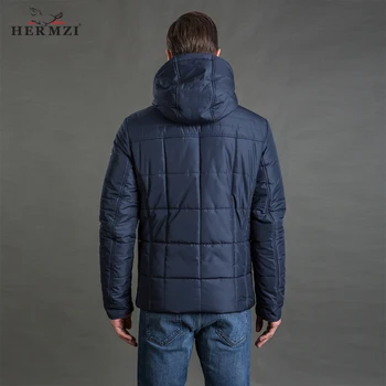 HERMZI 2020 мъжко зимно яке високо качество на есенната мода памучен стеганая яке зимно палто мъжко зимно яке с подвижна качулка