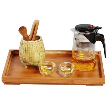 HHO-дървена сервировочный тава Кунг-Фу чай, прибори за хранене, подноси тава за съхранение на водещата чиния украса 6 размери на японската храна бамбук правоъгълен