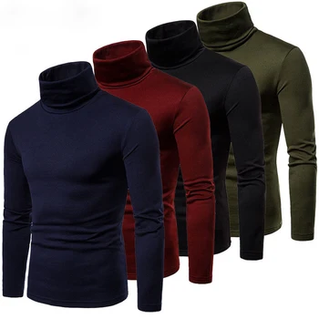 Hirigin градинска дрехи, мъжки зимни топло памучен висока neck пуловер жилетка пуловер върховете на мъжете поло мода