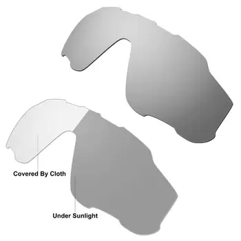 HKUCO Silver/Photochromic 2 чифта сменяеми лещи за слънчеви очила Oakley Jawbreaker увеличават яснота