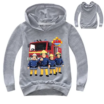 Hoody момичета hoody 5-15Y дрехи есен нови продукти, Детски дрехи Пожарникар Сам Карикатура детски пуловер момчета