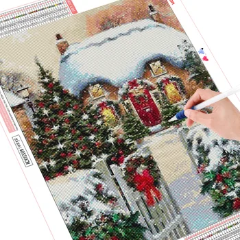 HUACAN Диамант живопис Коледа 5D САМ Диамант бродерия сняг пълен квадрат бормашина карикатура модел кристал стикери стена
