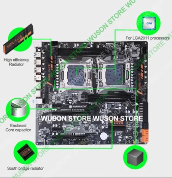 HUANANZHI X79-4D Dual Socket Motherboard Пакет M. 2 NVMe SSD Slot 2 CPU Intel Xeon E5 2690 с охладители RAM 64G(4*16G) REG ECC