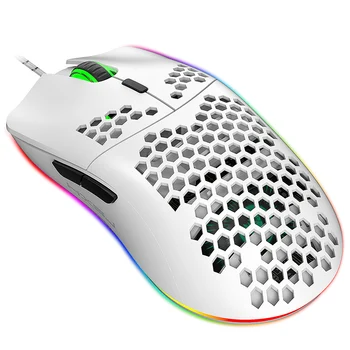 HXSJ J900 USB Wired Gaming Mouse RGB Gamer Mouses with Six Adjustable DPI Honeycomb Hollow ергономичен дизайн