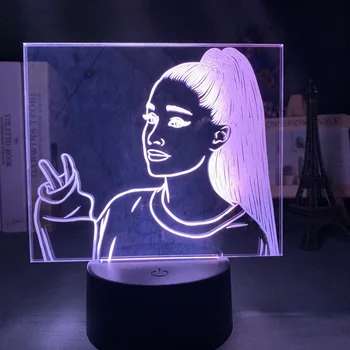 HYSinger Ariana Grande Led Night Light for Fans Home Decoration Nightlight Usb Battery Led Colorful Acrylic 3d Лампа Dropshipping