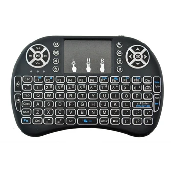 I8 Mini Wireless Keyboard 7 Colofull Backlight английски руски френски испански Fly Air Mouse 2.4 G Тъчпад за Android TV Box PC
