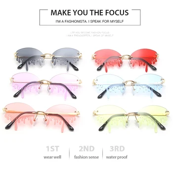 Iboode Мода без рамки нередовни слънчеви очила на Жените и мъжете нюанси сплав на очите очила тенденция марката дизайн UV400 gafas de sol