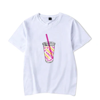 Ice Coffee Splatter T-shirt Andrzej Damelio Girls Смешни T Shirt Oversize О-образно деколте с къс ръкав за жени, унисекс принт тениски Tee