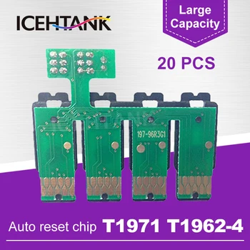 ICEHTANK 20pcs CISS отменя разход на чип за Epson T1971 T1962 T1963 T1964 XP201 XP211 XP204 XP401 XP411 XP214 XP101 WF-2532 принтер