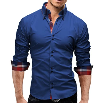 IceLion 2021 Spring Shirt Men Brand Business Slim Fit Shirt Dress Мъж с дълги ръкави и ежедневни мъжки однотонная риза Camisa Masculina