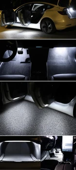 IJDM 4-pack Бял full led вътрешно осветление за Tesla Model S 3 X замени OEM място за краката, стъпка учтивост, на багажника, жабката лампи