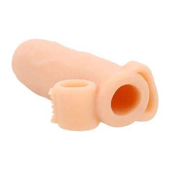 IKOKY вибратор пенис ръкав удължаване на пенис enlarger пръстен кран клитор стимулатор, секс играчки за мъже, Мъжки TPE възрастни продукти