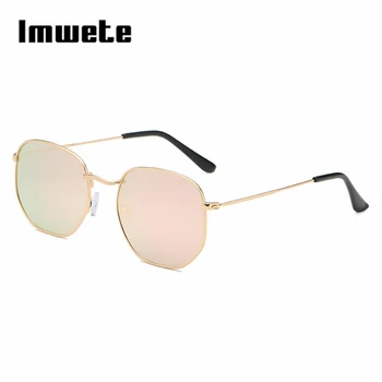 Imwete на Мъже, Жени полигональные слънчеви очила мъжки женски козирка очила луксозен ултра метална рамка, лещи с висока разделителна способност очила с UV400