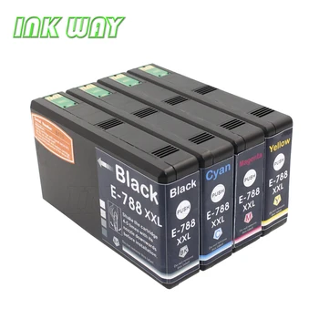 INK WAY 1set 788XXL Черен Жълт Магента Циан съвместим мастилено-струйни касети за WorkForce Pro WF-5190, WorkForce Pro WF-5690