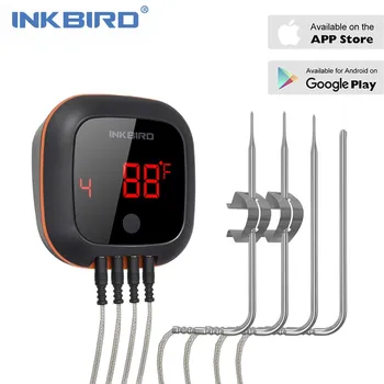 INKBIRD IBT-4XS Wireless Remote BBQ Thermometer Dual Probes Digital Cooking Meat Food Oven Thermometer for Grilling Smoker BBQ