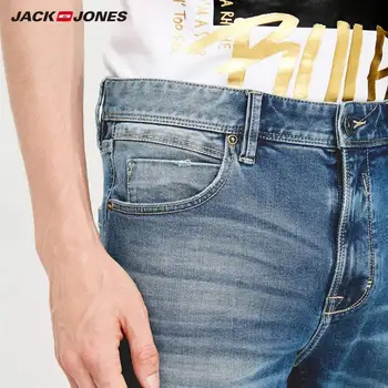 JackJones мъжки кльощава скъсани проблемни дънки мъжки дънкови панталони на градинска облекло 218332573