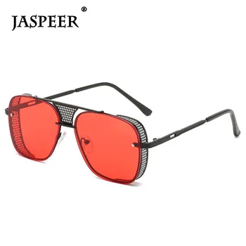 JASPEER steampunk слънчеви очила, големи мъже пънк слънчеви очила за мъже старинни очила с UV400 шофиране слънчеви очила с метални рамки