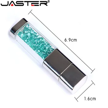 JASTER Crystal Diamond box pendrive 4GB 8gb 16gb 32gb 64gb cap USB Flash Drive case memory stick прекрасен подарък за момичета любовници