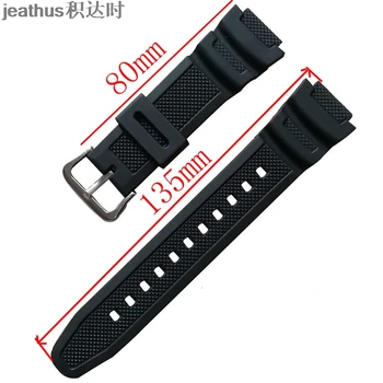 Jeathus каишка за часовник преден ПУ каишка 18*25 mm гумен силикон гривна замени за casio AE-1300WH,W-216H,F-108WH,SGW500 w735 800h