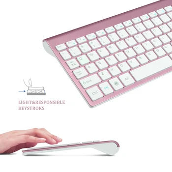 Jelly Comb 2.4 G безжична клавиатура и мишка гребен Пълен размер 102 клавиша Испания език USB безжична клавиатура за преносим КОМПЮТЪР