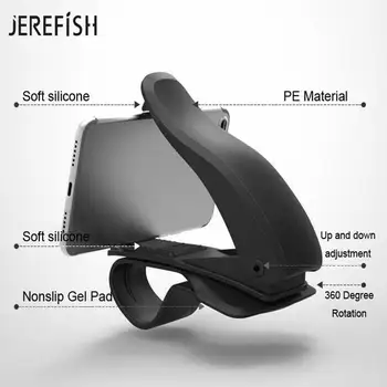 JEREFISH Non Slip Car Phone Holder 360 градуса въртене на таблото на кола за iPhone за Pad За Samsung GPS смартфон