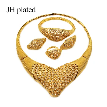 JHplated изискан дамски луксозни Дубайские бижута златен цвят Индия Нигерия африкански големи бижута, аксесоари, бижута на едро