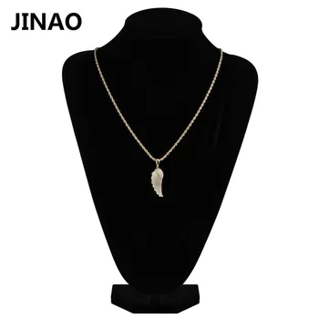 JINAO Fashion Charm Women Jewelry Angel Wings висулка колие злато сребро цвят покритие Iced Out Full CZ най-добрата идея за подарък