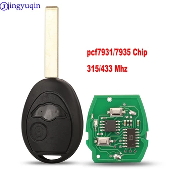 Jingyuqin 315/433 Mhz 2 бутона за дистанционно ключодържател контролер за Bmw Mini Cooper R50 R53 транспондер чип PCF7931/7935