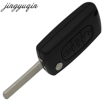 Jingyuqin VA2 Blade Car Remote Key 3 Button for PEUGEOT 1007 107 407 207 208 408 Partner Vehicle Control Alarm CE0536 433Mhz ASK