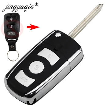 Jinyuqin 3/4 бутона промяна флип дистанционно на ключа на автомобила калъф за Kia на Hyundai Elantra Sonata Genesis Santa Fe Accent Coupe Tucson