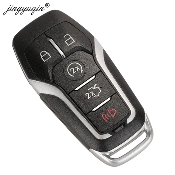 Jinyuqin Smart Remote Key Case 3/4/5 бутон за Ford Mustang и Edge Explorer Fusion Mondeo Kuka Car Key Shell Uncut Blade