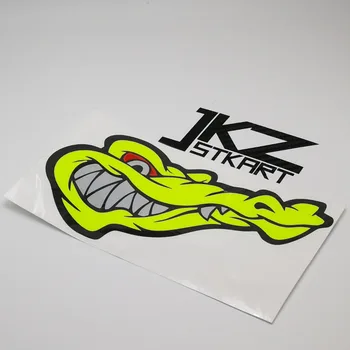 Jkz STKART винил щанцоване многослойни етикети етикети карикатура на Крокодил главата 15см х 8см за ATV мотоциклет лаптоп каска стикер