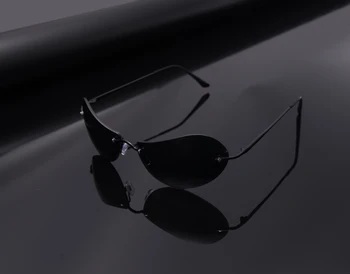 JN IMPRESSION Mini слънчеви очила без рамки мъже класически Матрицата, Морфей очила Жени steampunk филм очила ультралегкая тънка дограма