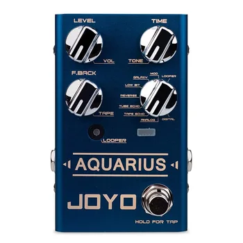 JOYO R-07 AQUARIUS Delay + LOOPER Multi Guitar Effect Pedal, педал Мультиэффектов, с 8 цифрови ефекти забавяне
