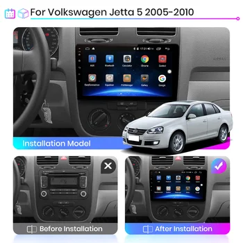Junsun V1 Android 10.0 DSP CarPlay Car Radio Multimedia Video Player Auto Стерео GPS за Volkswagen Jetta 5 2005-2010 2 din dvd