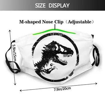 Jurassic Park Mouth Face Mask Jurassic Park World Logo Лицето Mask Смешни Fashion с 2 филтри за възрастни