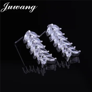 JUWANG марка луксозни булчински сватбената огърлица, обеци, комплекти хип-хоп и модерен кубичен Циркон Кристал Bijoux бижута за жени, подарък
