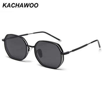 Kachawoo размер на поляризирани слънчеви очила за жени на многоъгълник винтидж слънчеви очила мъжки шофиране черно високо качество подаръци за рожден ден 2020 гореща