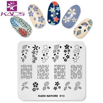 KADS Nature 013 Flower Star World Design Печат за Нокти Stainless Steel Image Stamping Nail Art маникюр шаблон за печат Nail Art