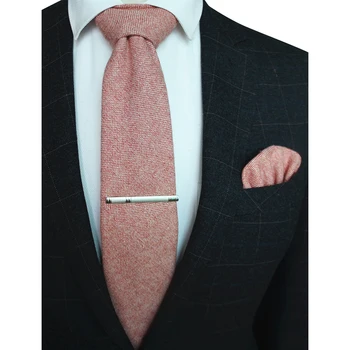 KAMBERFT Solid Color кашмир вълна, вратовръзка и джобен квадратна скоба за вратовръзка комплекти за мъже от 8 см червен кафяв зелен сив за мъже сватбен вратовръзка
