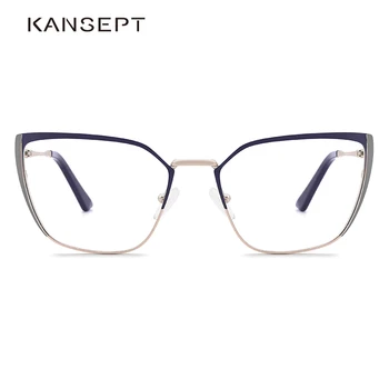 KANSEPT Metal Eye Glasses Frames for Women Elegant Рецепта Eyeglasses New Cat Eye Късогледство Optical Eyewear Gafas MG3572