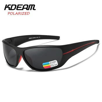KDEAM ултра-висока анти-надраскване TR90 поляризирани слънчеви очила мъжете 1.1 мм Дебелина лещи слънчеви очила за бягане Риболов нощ шофиране