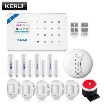 KERUI W18 аларма WIFI GSM телефон приложение за дистанционно управление на безопасността на движение аларма комплект 99 Difense зони домашна защита на сензори