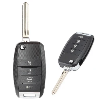 KEYECU FCC: OSLOKA-870T Model No.OKA-870T Replacement Flip Folding 4 Button Remote Car Key Fob for Kia Forte 2013 2016