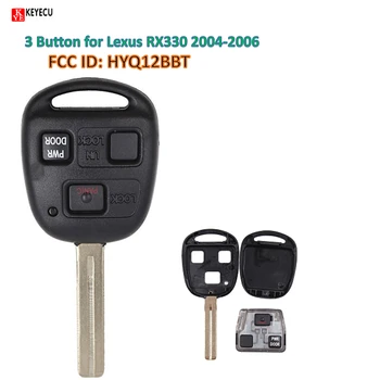 Keyecu Remote Car Key Fob 3 бутона за Lexus RX330 2004-2006, RX350 2007-2009,RX400h 2006-2008,ES330 2004-2007 FCC ID:HYQ12BBT