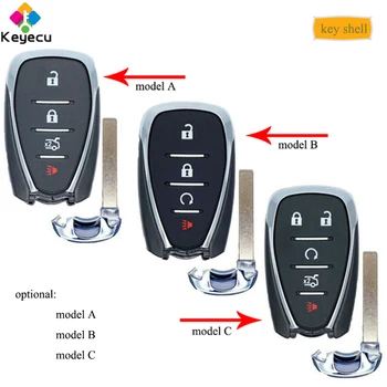 KEYECU Smart Remote Control Car Key Shell Case With 4 5 Button - FOB for Chevrolet Malibu Cruze Spark Cmaro Equinox Болт EV Trax