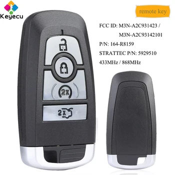 KEYECU Smart Remote Control Car Key With 4 Buttons & 433MHz/ 868MHz - FOB for Ford Mustang 2017 2018 M3N-A2C931423 A2C93142101