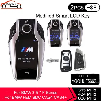 KEYECU промяна бутик смарт LCD ключ за BMW 3 5 7 F Series МКЕ BDC CAS4 CAS4+ 315 mhz HUF5662,434 Mhz HUF5767,868 Mhz 5WK49861